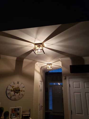 Customer photo review of Farmhouse Square Cage Flush Mount Ceiling Light