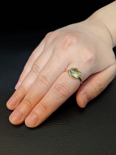 Customer photo review of Prasiolite Ring, Prasiolite Quartz Ring, Bezel set ring
