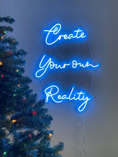 Customer photo review of Create Your Own Reality V2 Neon Sign