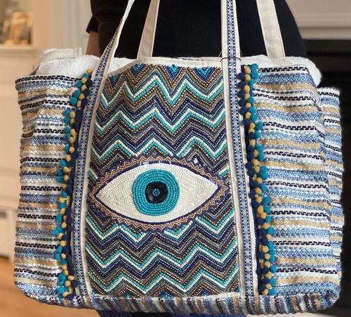 Customer photo review of Grecian Nights Evil Eye Tote