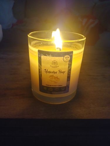 Customer photo review of Unicorn Poop Diamond Candle