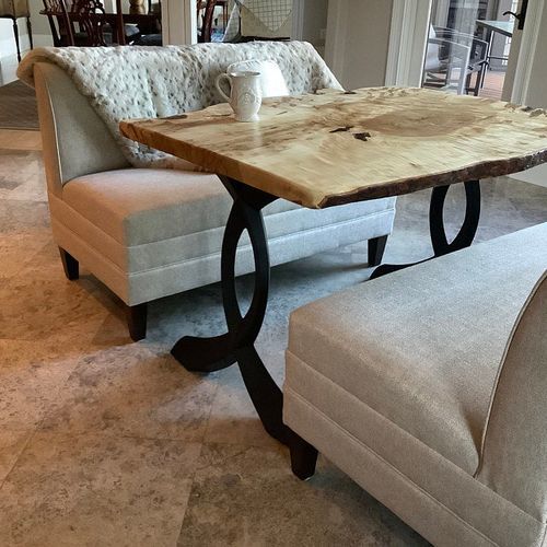 Customer photo review of 418 Curva Handmade Metal Table Legs, Bench Legs, X Style Legs, SET of 2