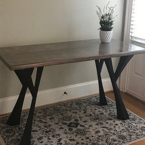 Customer photo review of Handmade Metal Table legs (28"), Table Legs, Bench Legs (16"), SET of 4 | 507 Yami Design | Table Legs, Desk Legs, Metal Table Legs