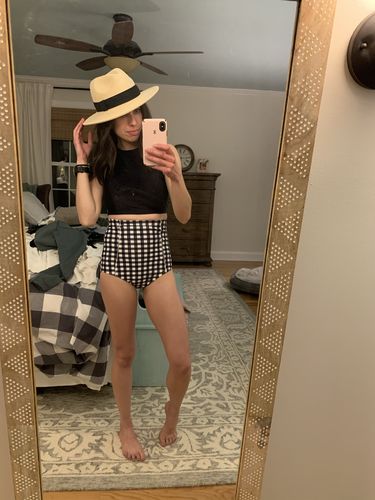 Customer photo review of At The Beach Bottoms | Big Black & White Gingham | Final Sale