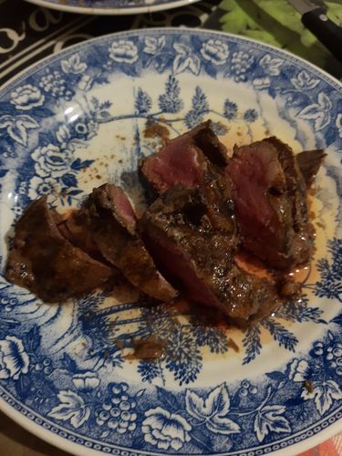 Reseña con foto de un cliente sobre Rib Eye Pieza Básica
