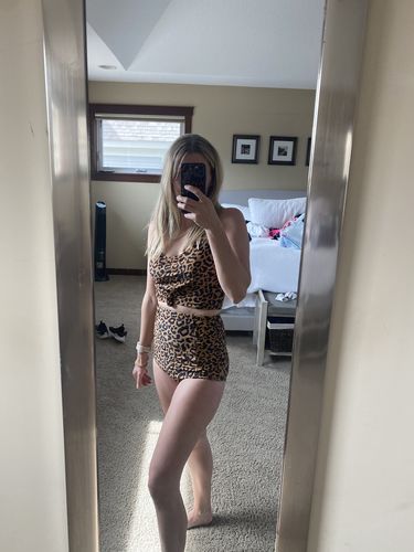 Customer photo review of Sun Baked Bottoms | Leopard Print