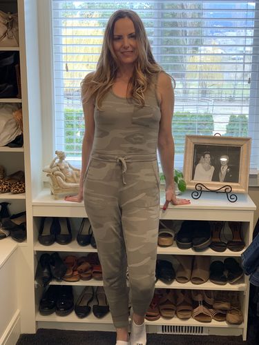 Customer photo review of Thread & Supply Perry Jumpsuit (Sage Camo)