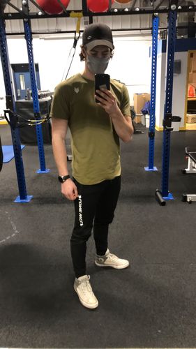 Customer photo review of Aris - Olive Long Cut T-Shirt