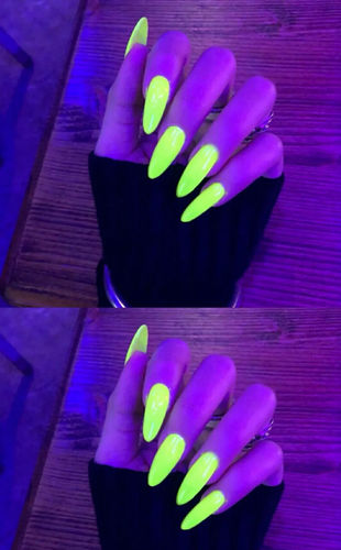 Customer photo review of 8PCS Glow in the Dark Poly Nail Gel Kit