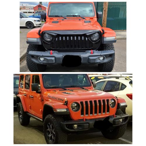 Customer photo review of Vader Grille w/ Mesh - Glossy Black for 18-21 Jeep Wrangler JL & Gladiator JT
