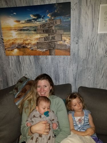 Customer photo review of Ocean Sunset Color Multi-Names Premium Canvas