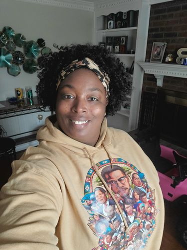 Customer photo review of Black Power Collage Hoodie
