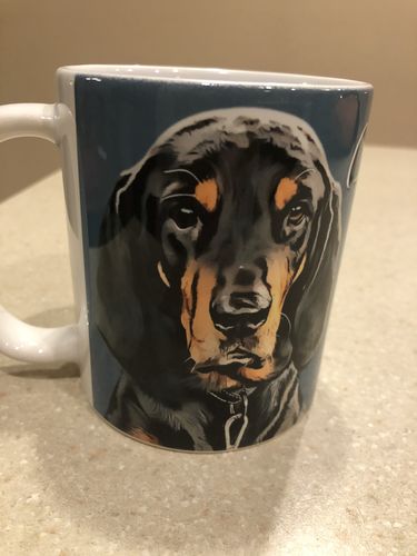 Customer photo review of Personalized Dog Portrait Color Mug