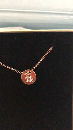 Customer photo review of Rosé Gold Dipped Lineart Love Halskette