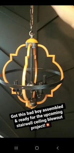 Customer photo review of Farmhouse Geometric Candle Chandelier