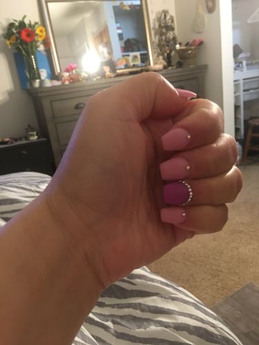 Customer photo review of GHDip Dip Powder Nail Kit G641 (Pink&White French Nail Colors)