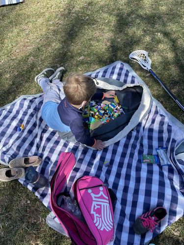 Customer photo review of Large Toy Storage Bag - Seattle Gray