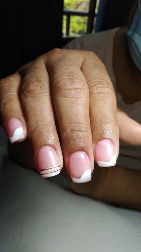 Customer photo review of GHDip Dip Powder Nail Kit G641 (Pink&White French Nail Colors)
