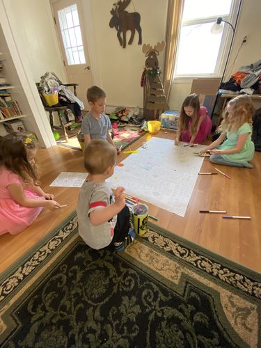 Customer photo review of I love General Conference Table Top Coloring Banner