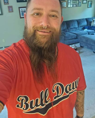 Customer photo review of Custom Red Red-Navy Authentic Baseball Jersey
