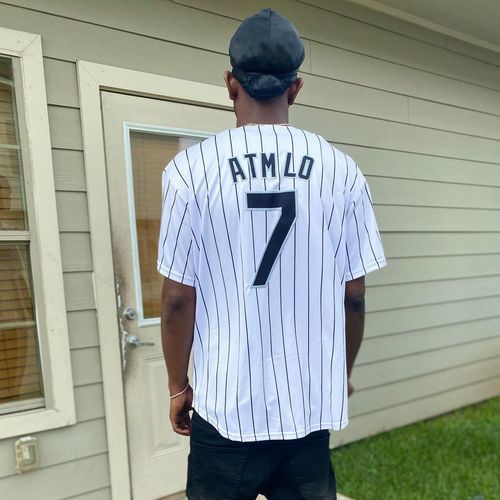 Customer photo review of Custom White Brown Strip Brown-Gold Authentic Throwback Rib-Knit Baseball Jersey Shirt