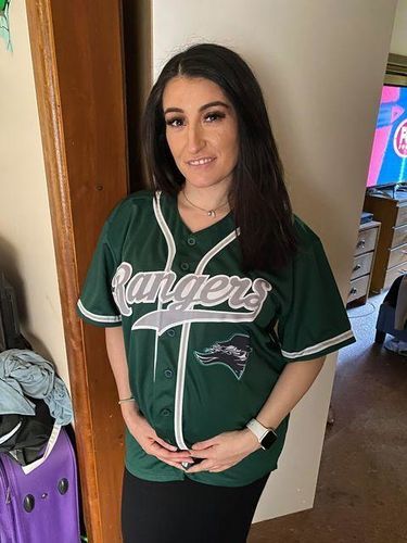 Customer photo review of Custom Red Navy-White Baseball Jersey