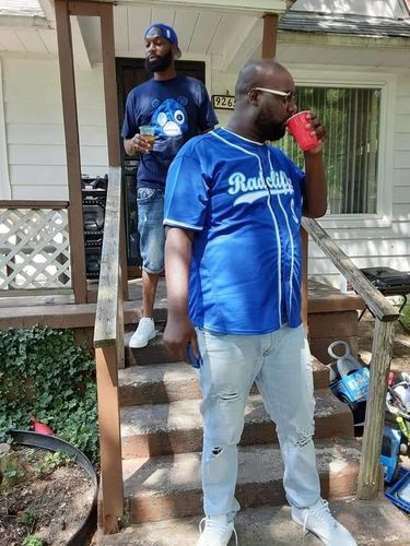 Customer photo review of Custom Navy Red-White Baseball Jersey