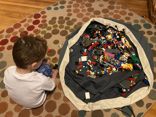 Customer photo review of Large Toy Storage Bag - Seattle Gray