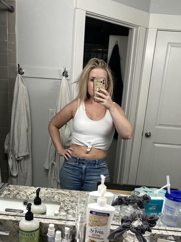 Customer photo review of Traveler Top | White Rib Knit