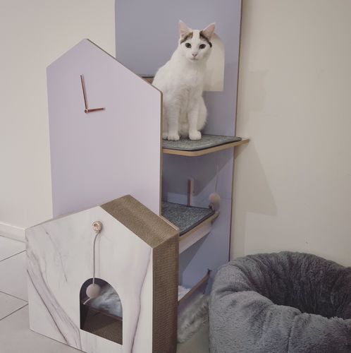 Customer photo review of Furrytail Cat Time Cat Scratching Post Tree | Cat Tower