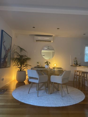 Customer photo review of Scandi Beige Brown Reversible Wool Round Rug