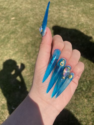Customer photo review of 6 Color Crystal Jelly Gel Polish Set in Rainbow 10ML P-08