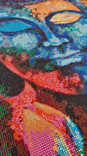 Customer photo review of Diamond Painting Strass Special - XL Buddha "Flower"