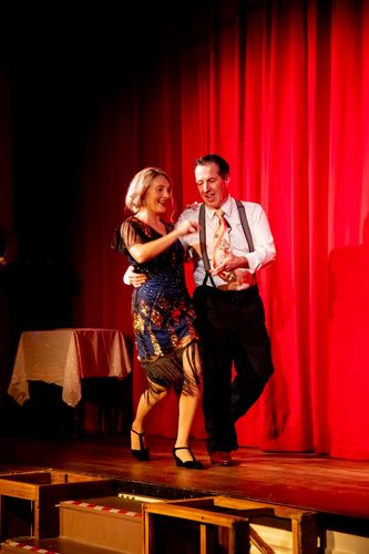 Arrianne Jane Griffin O. review of 1920s Blue & Gold Beaded Louise Gatsby Dress image 1 out of 1