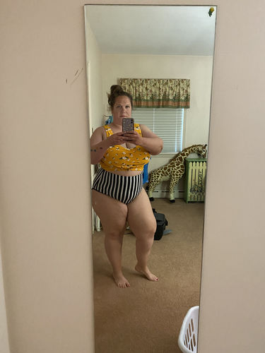 Customer photo review of Leisure Reversible Bottoms | Black/Black & White Stripe