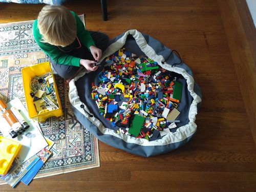 Customer photo review of Large Toy Storage Bag - Seattle Gray