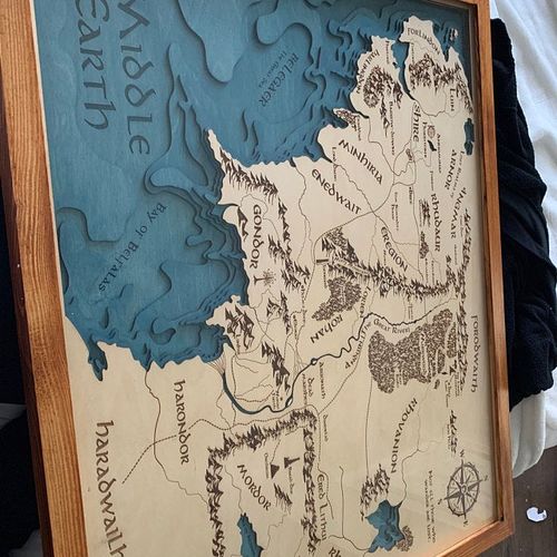 Customer photo review of 3D EARTH WOOD MAP
