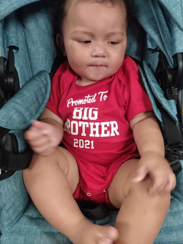 Customer photo review of Promoted to Big Brother 2021 Infant BodySuit