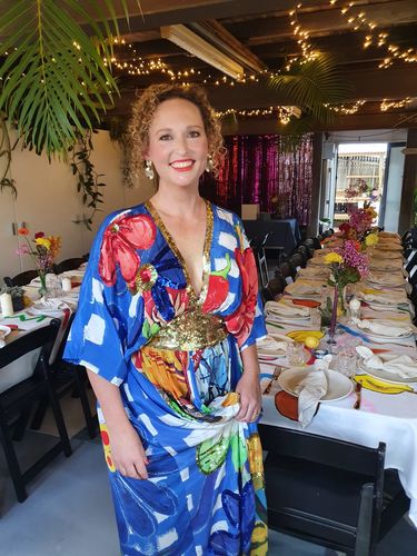 Customer photo review of The Roma Silk Dress