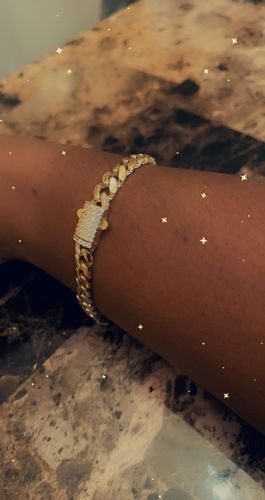 Customer photo review of *NEW* 14K Hollow Cuban Bracelet (NEW LOCK) JTJ™-