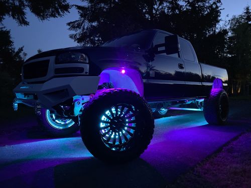 Customer photo review of (DOUBLE-ROW) RGB+W Wheel Ring Lights 4 Piece Set