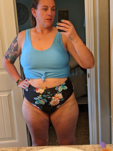 Customer photo review of Traveler Top | Blue | Final Sale