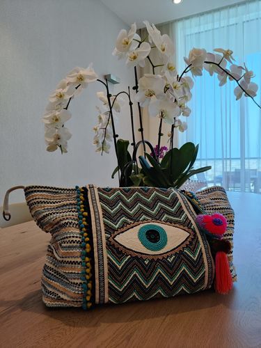 Customer photo review of Grecian Nights Evil Eye Tote
