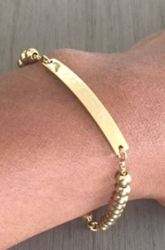 Customer photo review of 5mm Personalized Steel Bead Engravable ID Bracelet