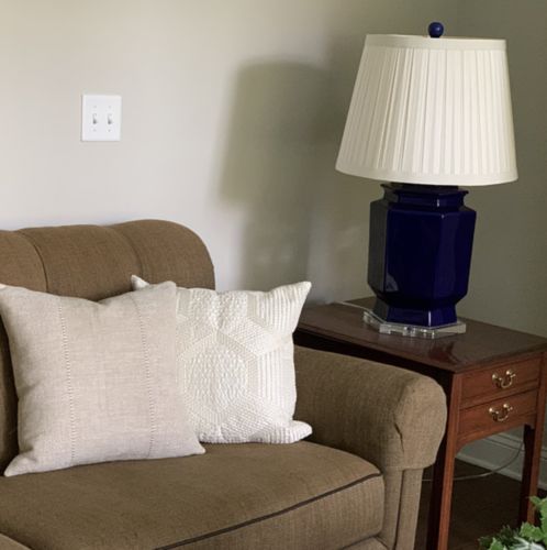 Customer photo review of Tortuga Embroidered Ivory Pillow Cover