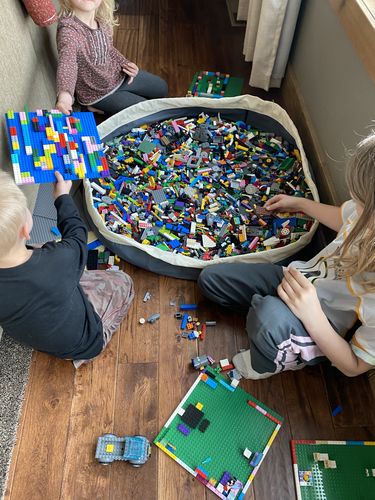 Customer photo review of Large Toy Storage Bag - Seattle Gray