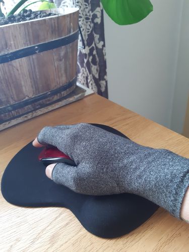 Customer photo review of Premium Arthritis Compression Gloves For Men & Women
