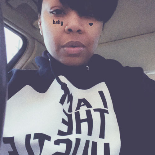 Customer photo review of I Am The Hustle Flag - Black Hoodie (Heavy Blend)