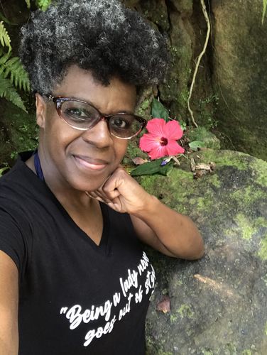 Customer photo review of Hey Lady💋™ by Kelli “Motto” Women’s V-Neck T-shirt
