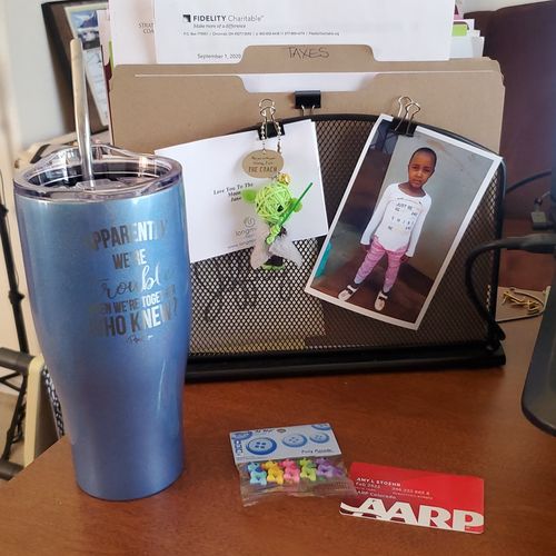 Customer photo review of $12 Special | Apparently Trouble When We're Together Laser Etched Tumbler